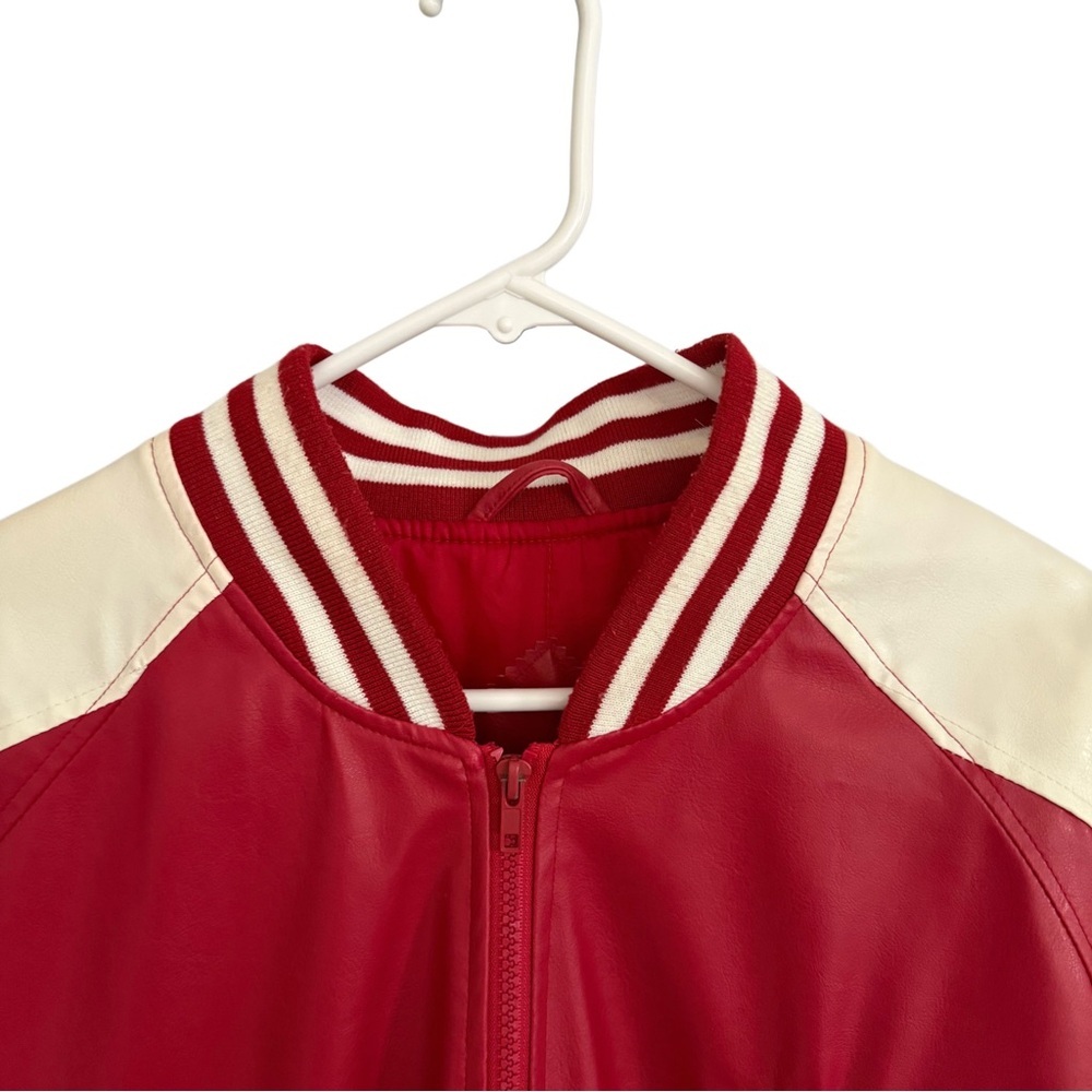 Vintage Steve & Barry's Indiana University Embroidered Leather Varsity Jacket - Picture 6 of 12